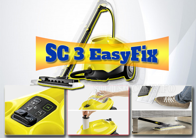 SC 3 EasyFix với khả năng làm sạch triệt để với hơi nước nóng