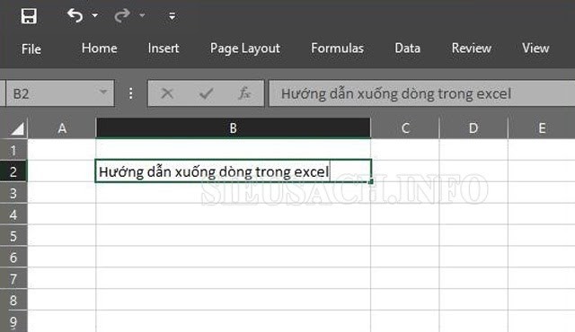 Sử dụng phím tắt để xuống dòng trong Excel