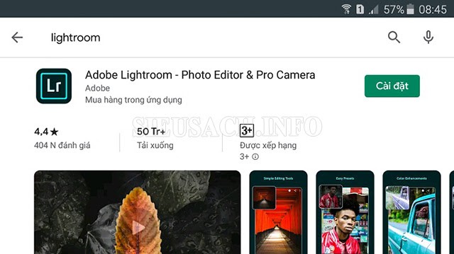 Lightroom - app làm nét ảnh tốt nhất