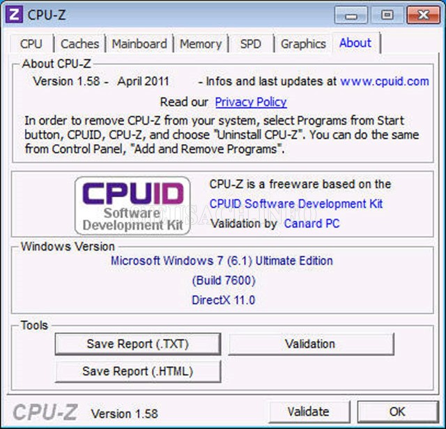 Dùng phần mềm hỗ trợ CPU-Z