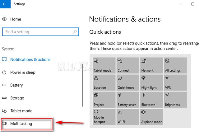 Bật tính năng Multitasking trên Windows 10