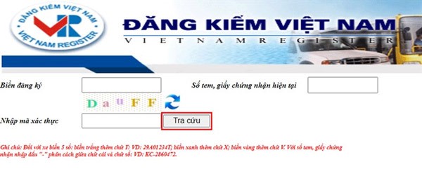 Tra cứu phạt nguội ô tô thông qua website của Cục đăng kiểm Việt Nam