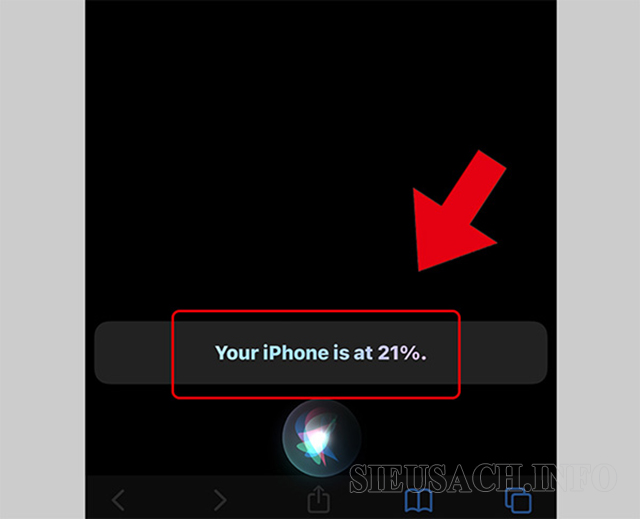 Xem phần trăm pin iPhone 11 với Siri