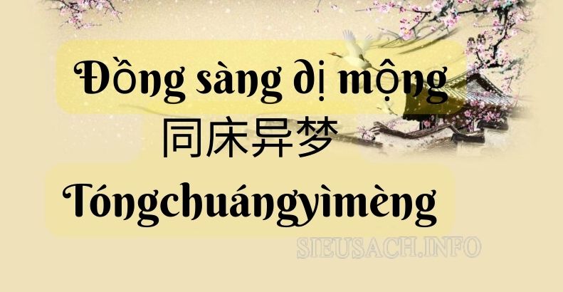 Đồng sàng dị mộng tiếng Trung là 同床异梦 (Tóngchuángyìmèng).