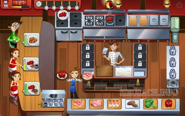 Game nấu ăn Cooking Dash có nhiều level với mức độ khó ngày càng tăng