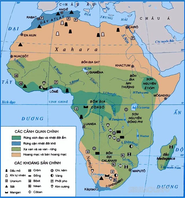 Những đặc điểm về tự nhiên của khu vực châu Phi