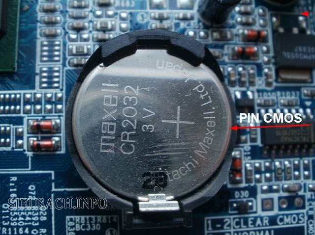 Pin CMOS là bộ phận nằm bên trong bo mạch chủ