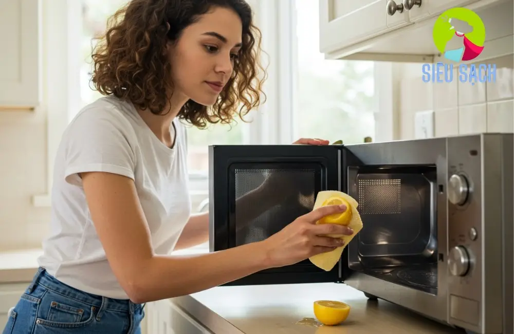 Nguyên liệu cần chuẩn bị để làm sạch lò vi sóng bằng chanh và nước